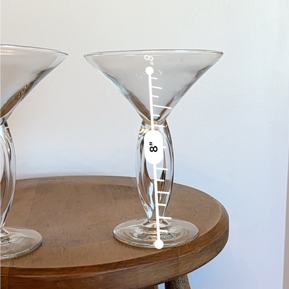 SOLD- Set Of Two Libbey 8883 Omega Martini Glasses Cocktail Open Loop Stem - Picture 8 of 9